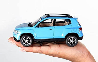 Centy Toys Tiger SUV for kids blue toy car held on hand with detailed design and black wheels