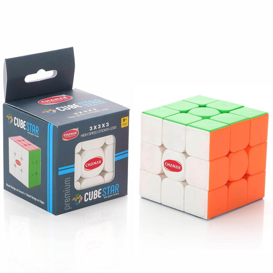 Chanak 3x3 speed cube for kids with high-speed stickerless design and premium packaging