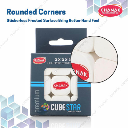 Chanak 3x3 speed cube for kids with rounded corners and stickerless frosted surface for better hand feel