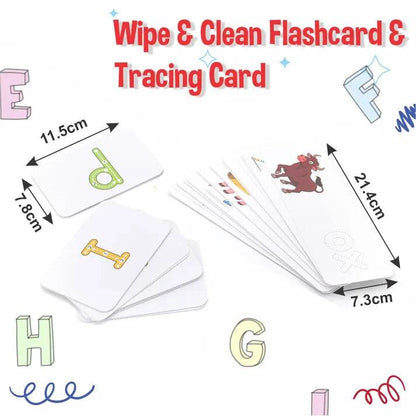 Wipe and clean flashcard set for spelling bee game spelling with tracing cards for early learners