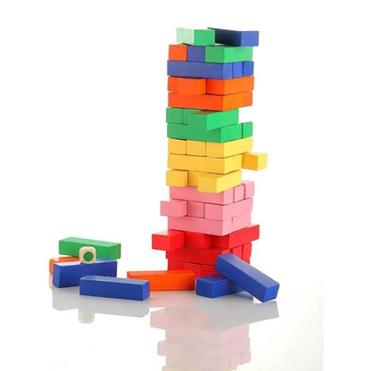 Chanak Colorful Tumbling Tower Block Game, Wooden Stacking Game, Stacking Building Blocks Party Game, Color Recognition Skill Development Challenging Game, Kids Adult Stacking Gifts - T-Rex the toyland Sitamarhi