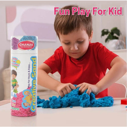 Child playing with blue creative sand kit for kids from T-Rex the toyland Sitamarhi