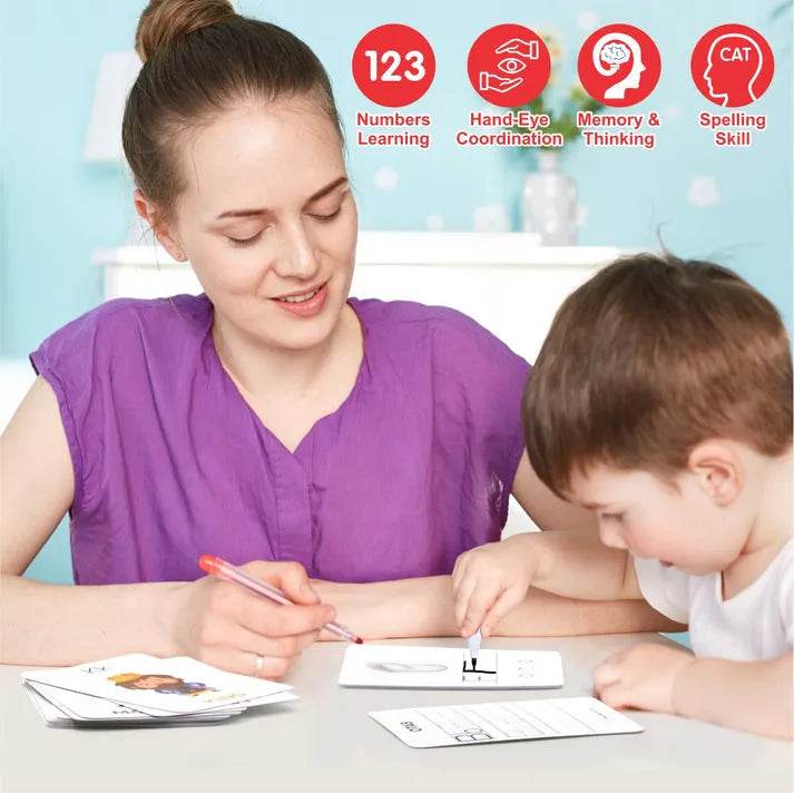 Educational flashcards for numbers learning and memory skills for kids aged 3-6 years