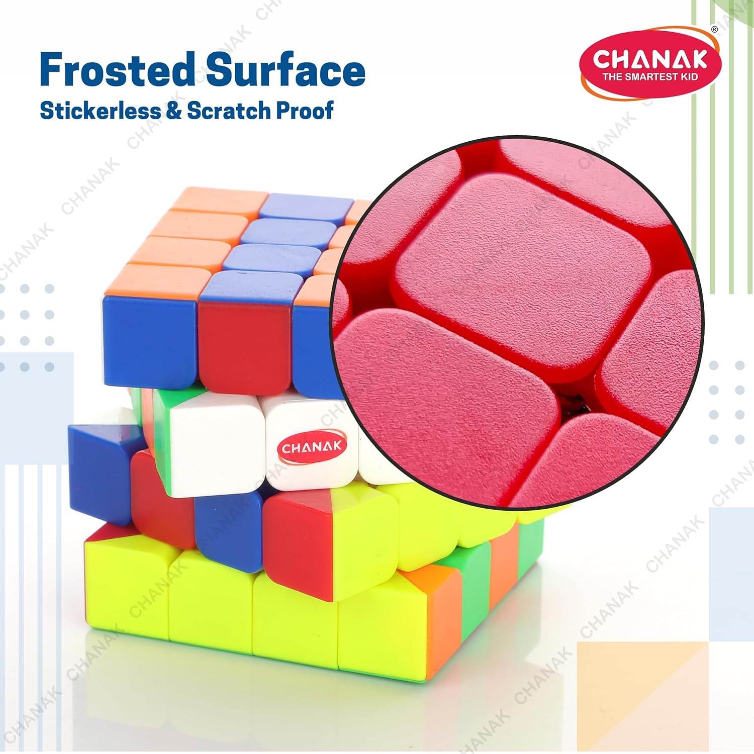 Chanak high speed 4x4 cube puzzle with frosted surface stickerless and scratch proof design