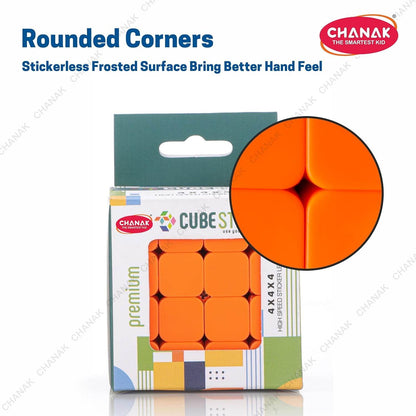 Chanak high speed 4x4 cube puzzle with rounded corners and stickerless frosted surface for better hand feel