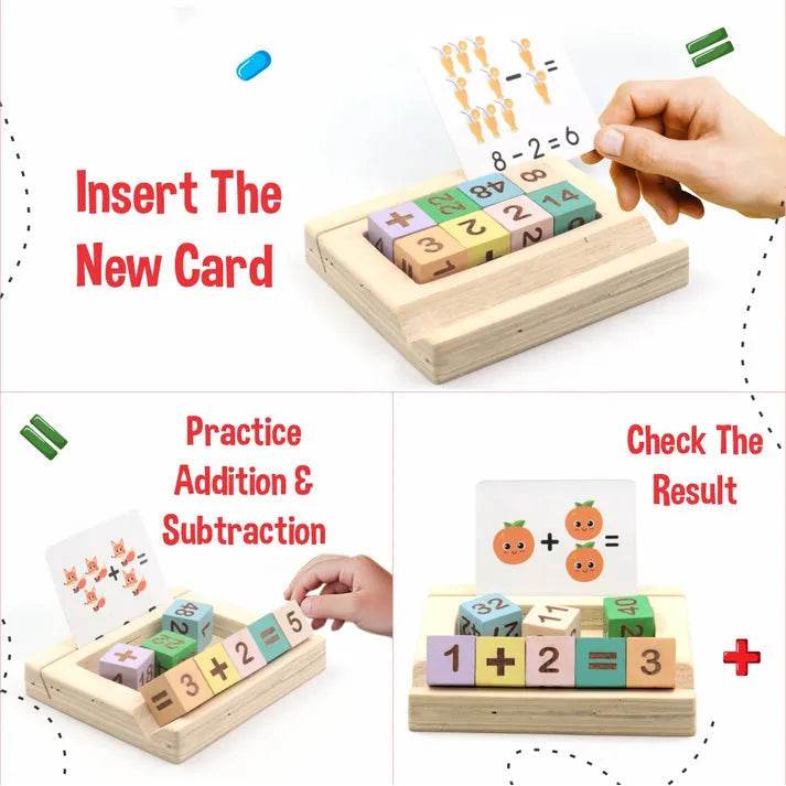 Montessori educational toys for learning addition and subtraction with colorful blocks for ages 3-6