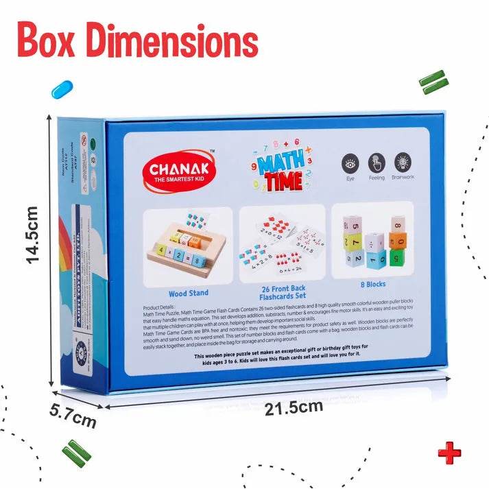 Colorful Montessori educational toys math flashcard set with wooden stand for ages 3 and up