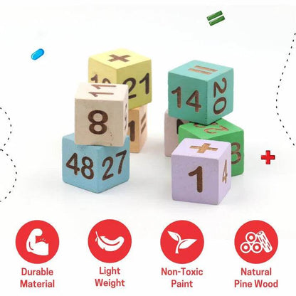 Colorful wooden number blocks Montessori educational toys for 3-6 years, promoting early math skills