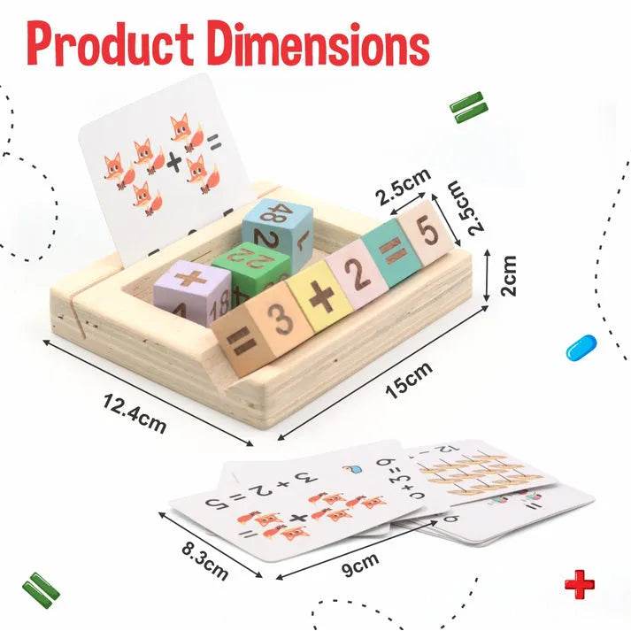 Wooden Montessori educational toys math counting set with colorful blocks and cards, suitable for 3-6 years