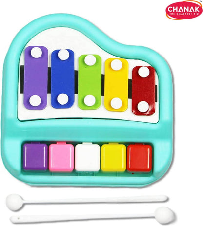 Colorful musical xylophone toy for kids with piano keys and two white mallets by T-Rex the toyland Sitamarhi