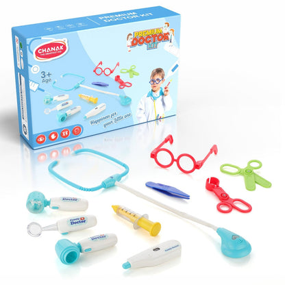 Aditi Toys Premium Doctor Set For Kids, 10 Piece Doctor Kit With Led Light Instruments