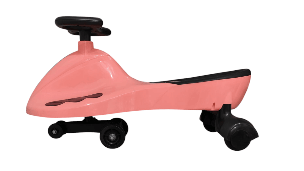 Pink childs electric ride on car for toddlers with smooth gliding action