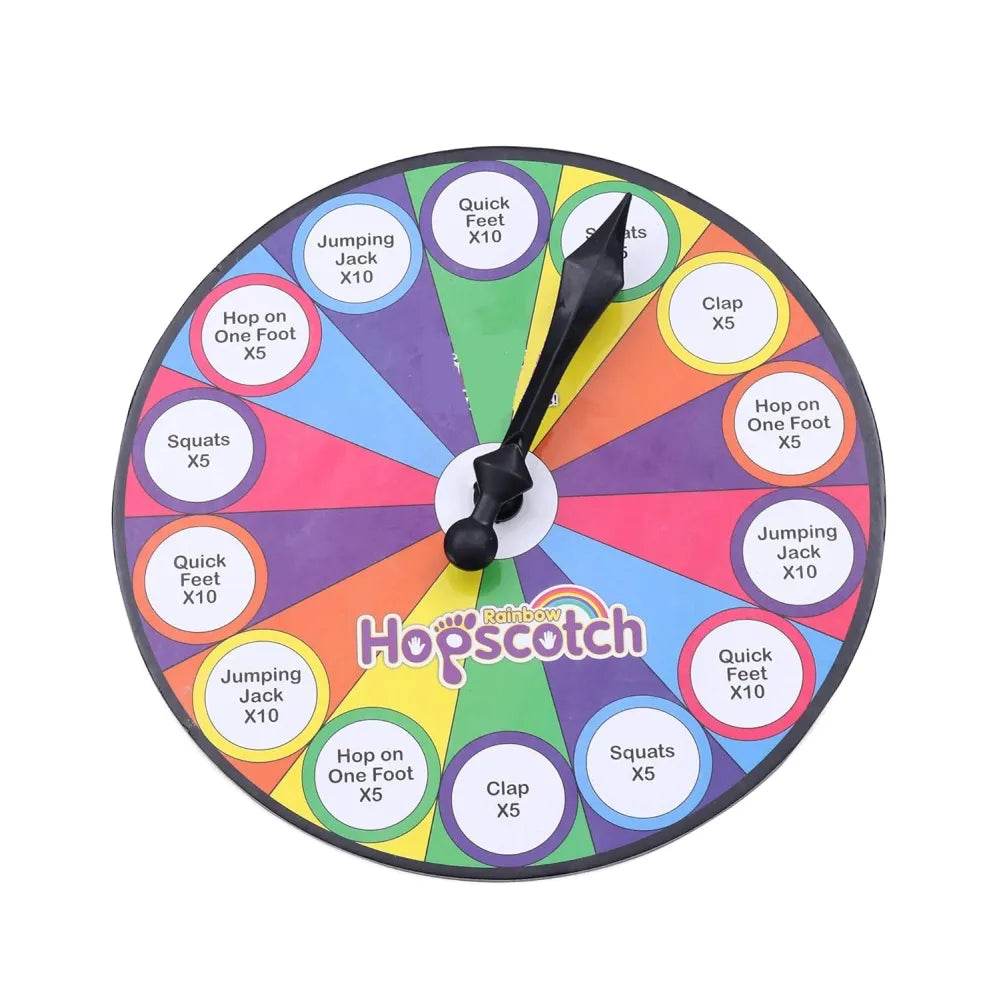 Prem Ratan rainbow hopscotch play mat with colorful sections and spinner for active kids