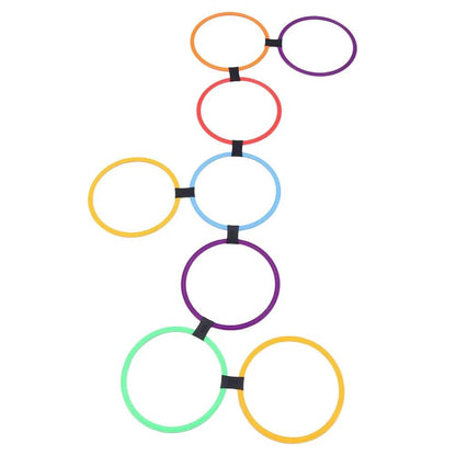 Prem Ratan colorful rainbow hopscotch play mat with connected circular rings for kids