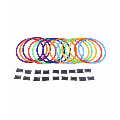 Prem Ratan rainbow hopscotch play mat with colorful rings and black numbered markers for kids