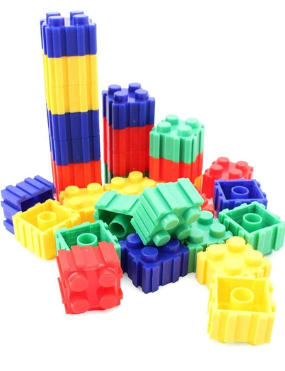 Colorful building blocks set for kids with various shapes and sizes