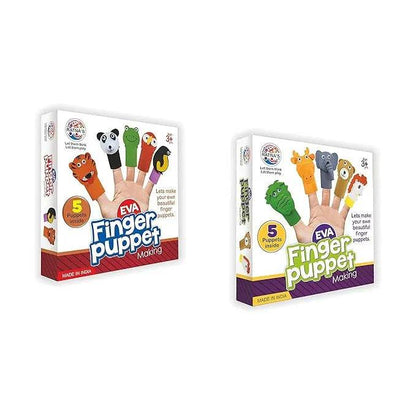 Colorful EVA foam finger puppets crafting kit for kids aged 3+ with five designs