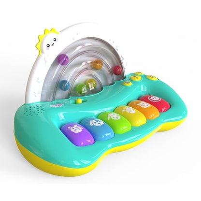 Colorful crib musical toy with rainbow design and animal sounds for infants
