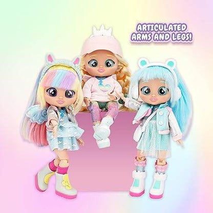 Cry Babies BFF Stella dollhouse set with three colorful dolls featuring articulated arms and legs