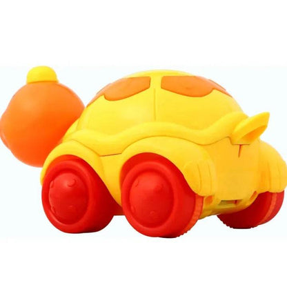 Bright yellow and red cute turtle toy for toddlers with a playful, colorful design