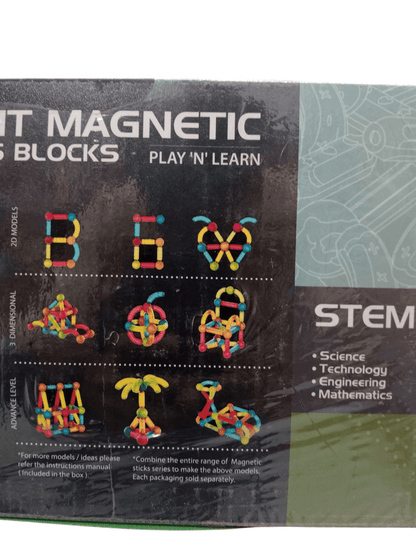 T-Rex the Toyland STEM light magnetic sticks set with colorful blocks for building science and engineering models