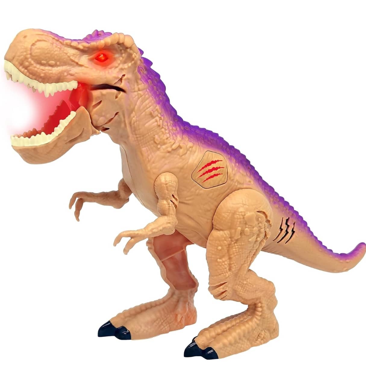 Moving dinosaur toy with light-up eyes and roar action for kids ages 5 and up