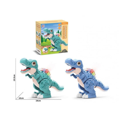 Blue dinosaur toy with lights and sounds for kids aged 3-5 years