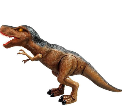 Brown T-Rex dinosaur toy with movable limbs for kids ages 3 and up