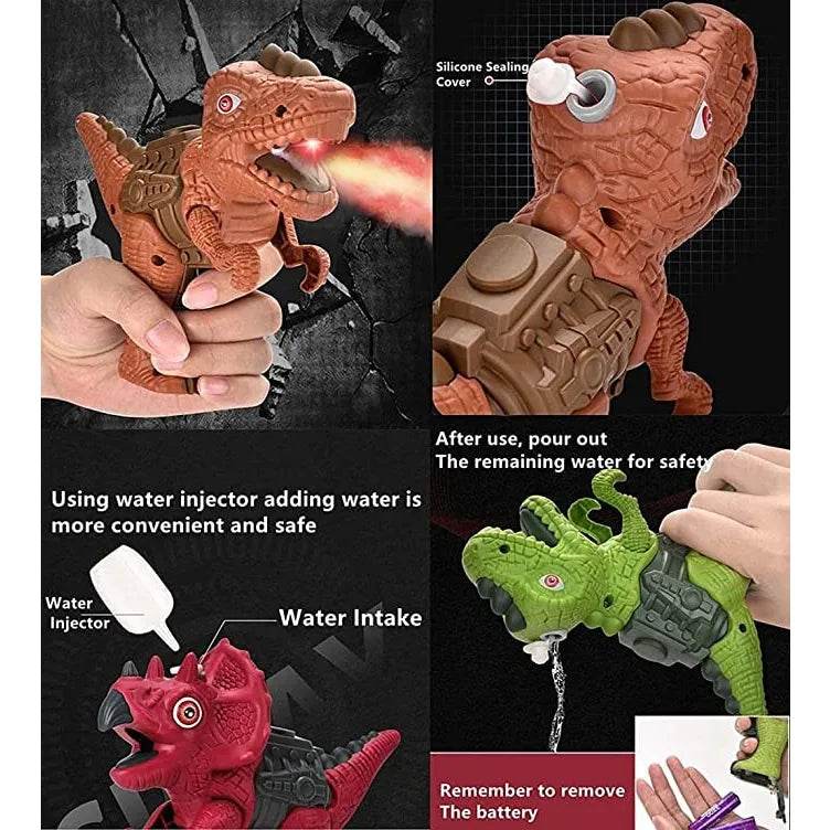 Dinosaur machine gun toy for kids with water injector and fire-breathing T-Rex design by T-Rex The Toyland