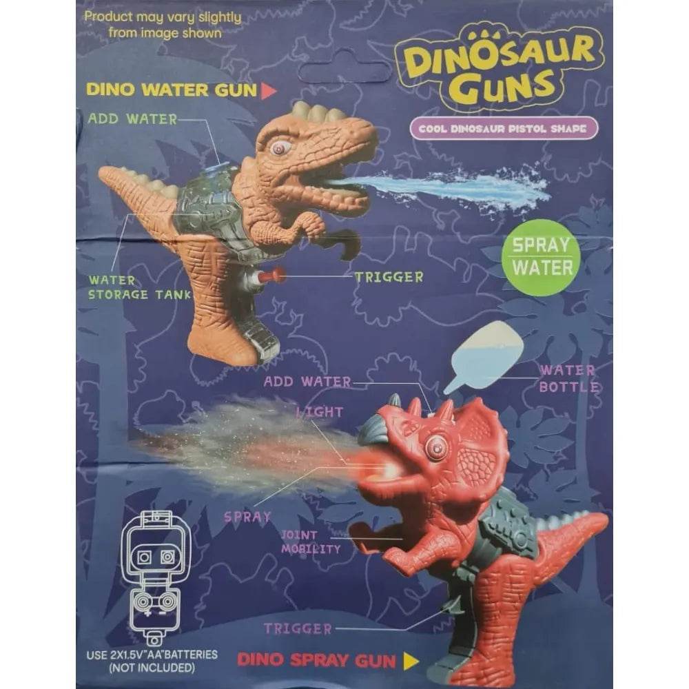 Dinosaur machine gun toy for kids water spray guns shaped like T-Rex and triceratops dinosaurs