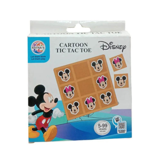 Disney cartoon tic tac toe game featuring Mickey and Minnie Mouse for ages 5 to 99