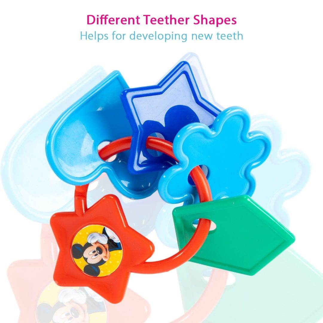 Colorful Disney Star Teethers Mix with various shapes for babies developing new teeth, features princess for disney.