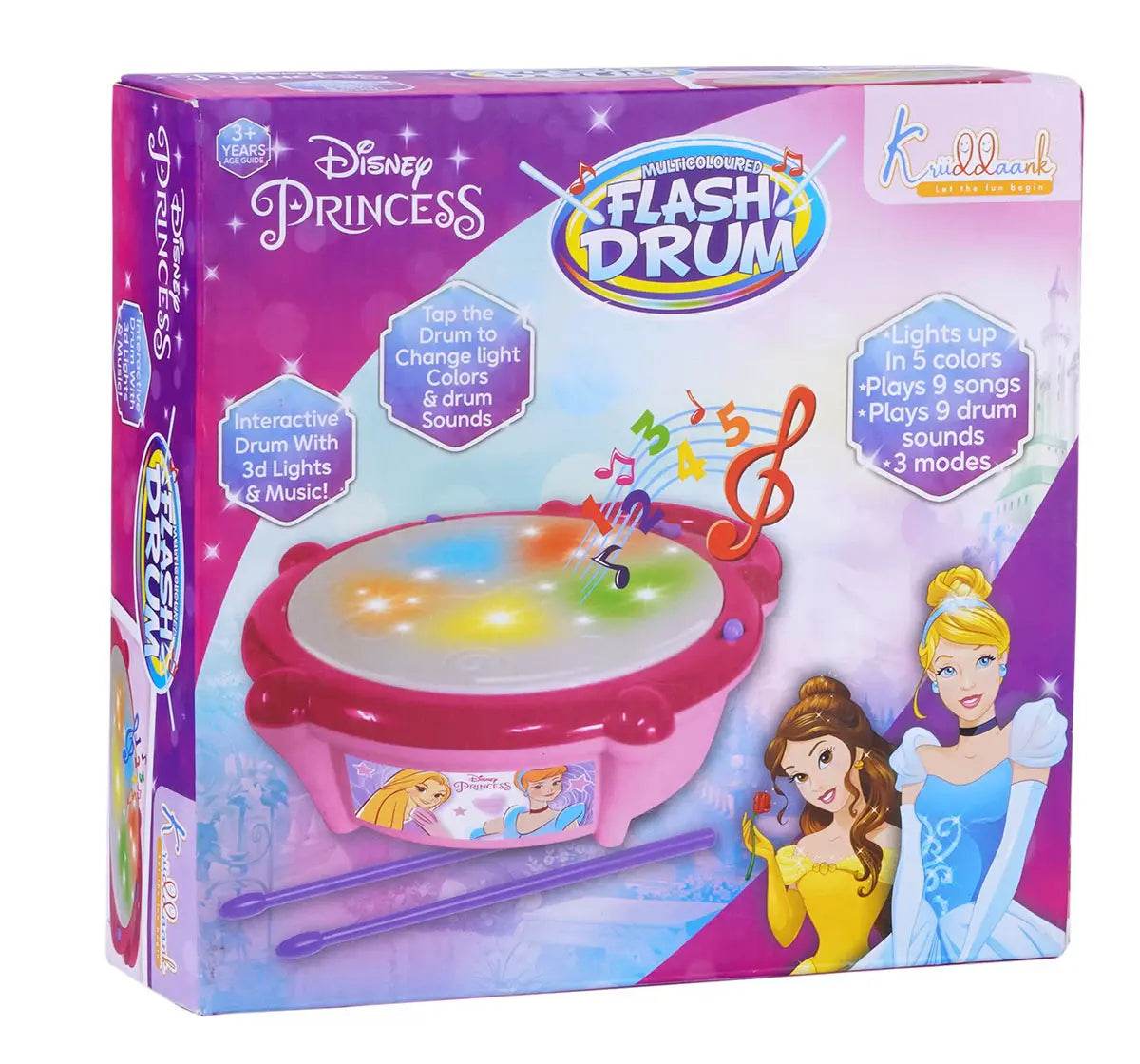 Disney Princesses Flash Drum in pink with light effects for ages 3 and up