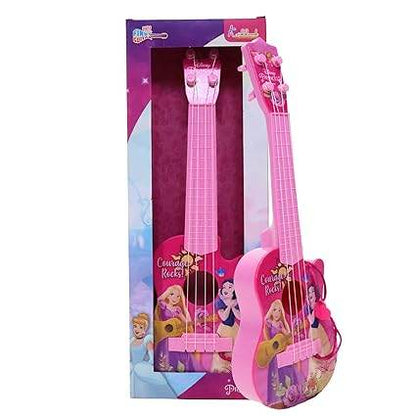 Pink guitar with Disney Princess design, ideal for young fans aged 3-5 years