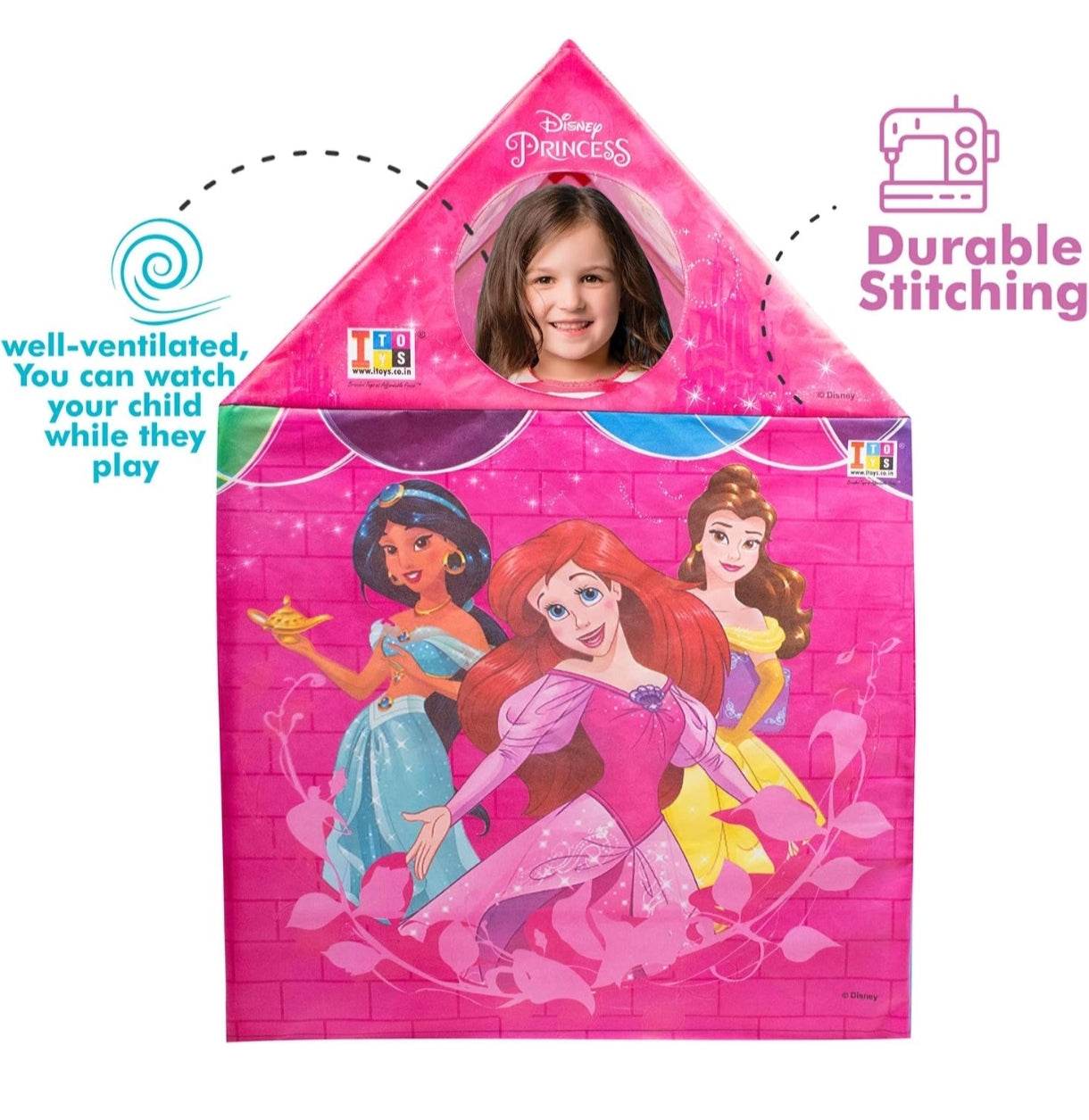 Disney Princess Theme Play House Tent for Kids, Multicolor - T-Rex the toyland Sitamarhi
