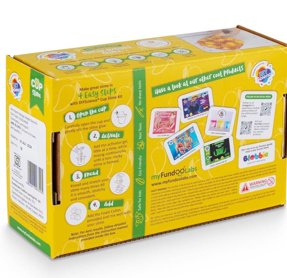 Fun yellow slime kit a slime with easy steps for kids to create and enjoy