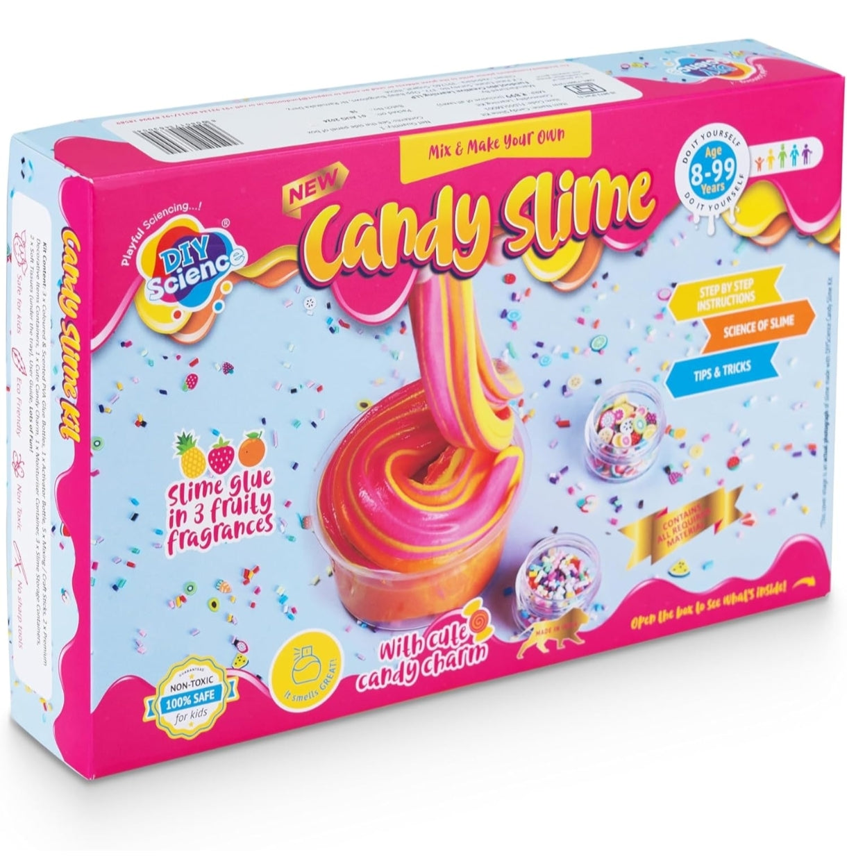 Colorful DIY Candy Slime kit for ages 8-99 with fragrance options and candy charm accessories