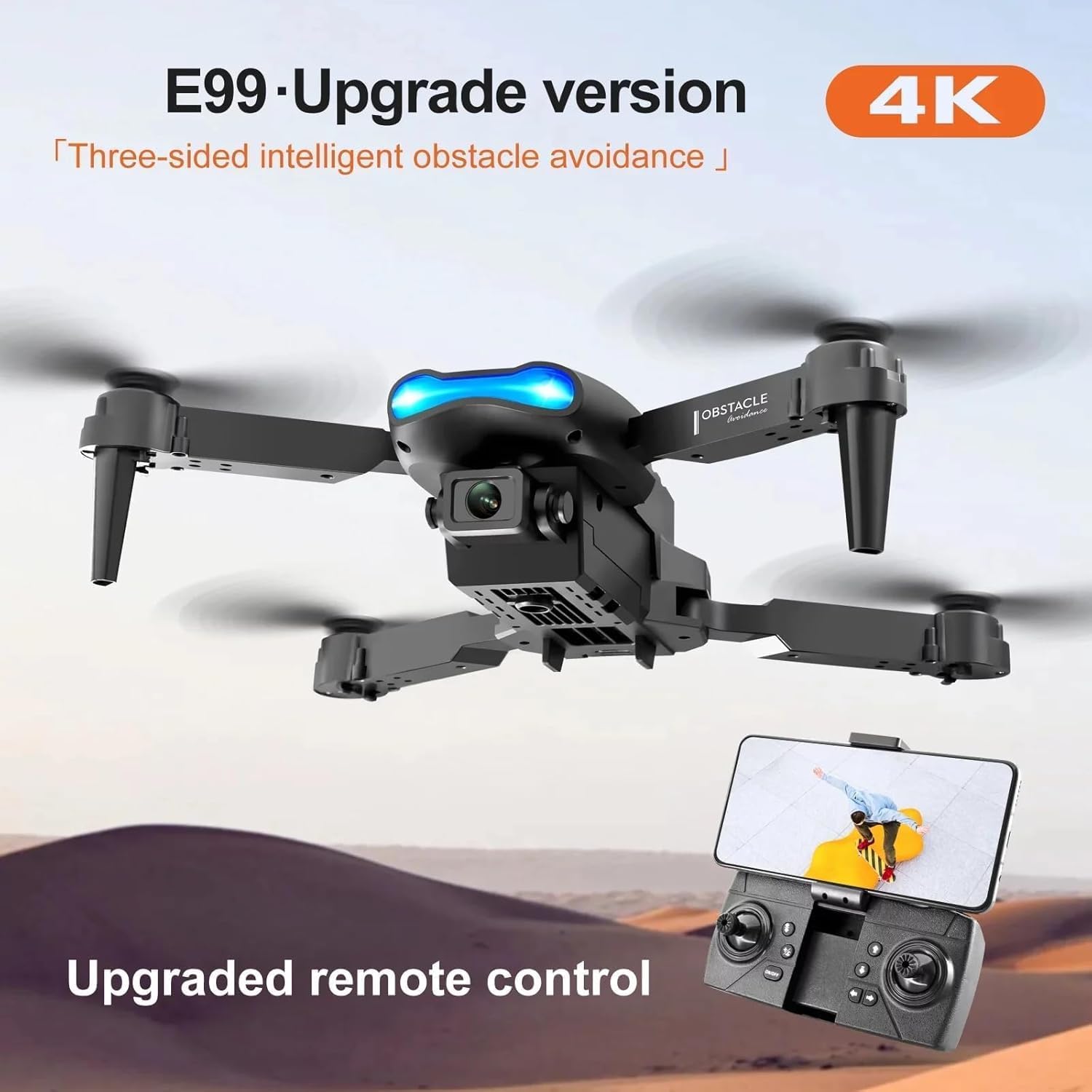 E99 4K drone with three-sided obstacle avoidance for aerial photography and exploration