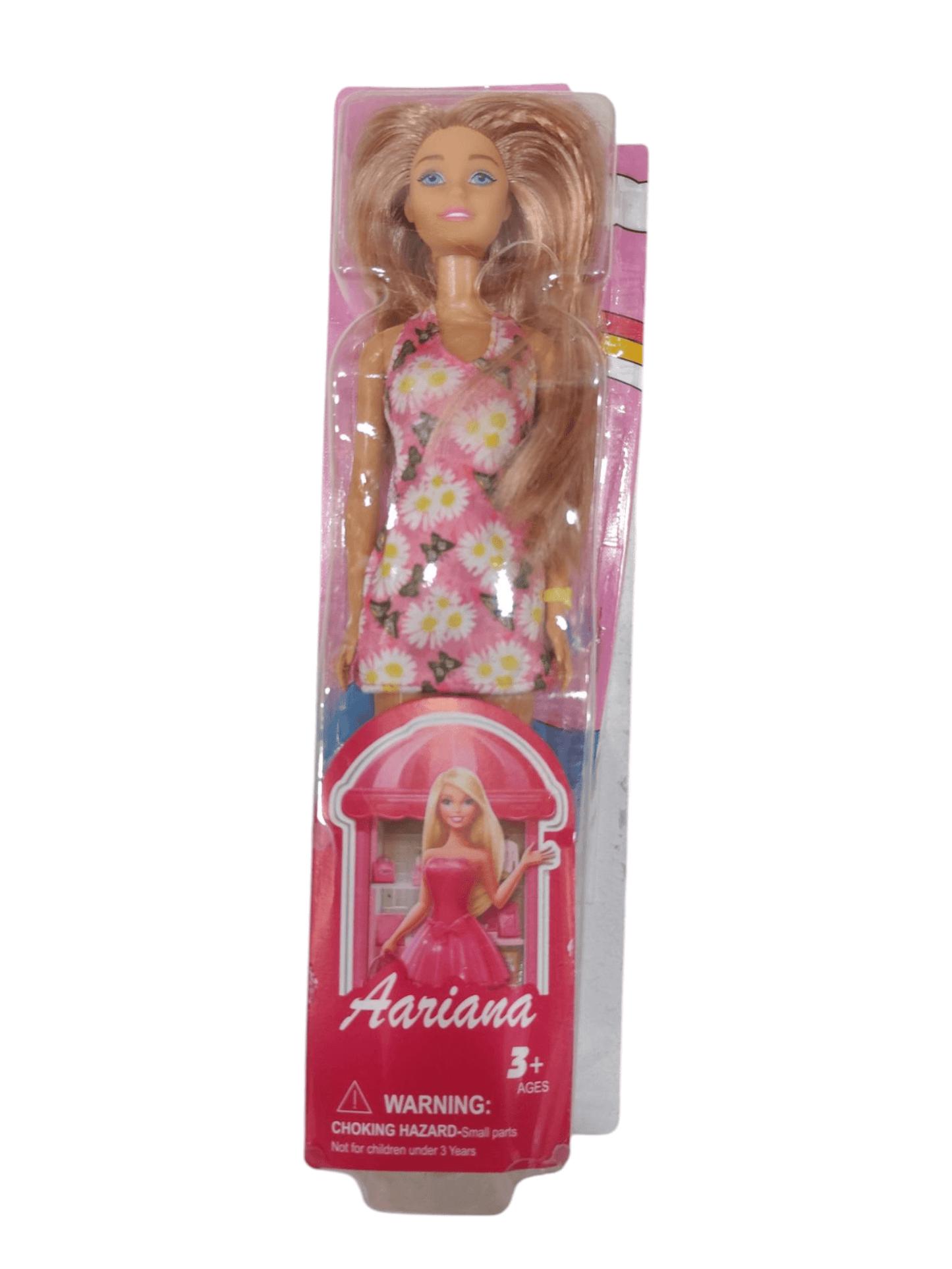 Aariana doll with long blonde hair in a floral dress for ages 3 and up
