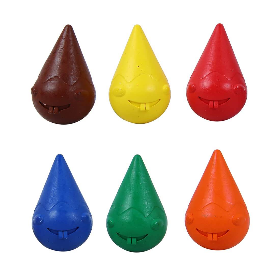 Doms grippie crayons for toddlers in six vibrant colors with smiley faces for easy gripping