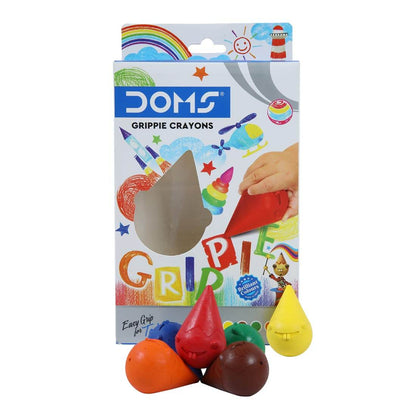 Doms grippie crayons for toddlers colorful easy grip crayons in teardrop shapes for creative drawing