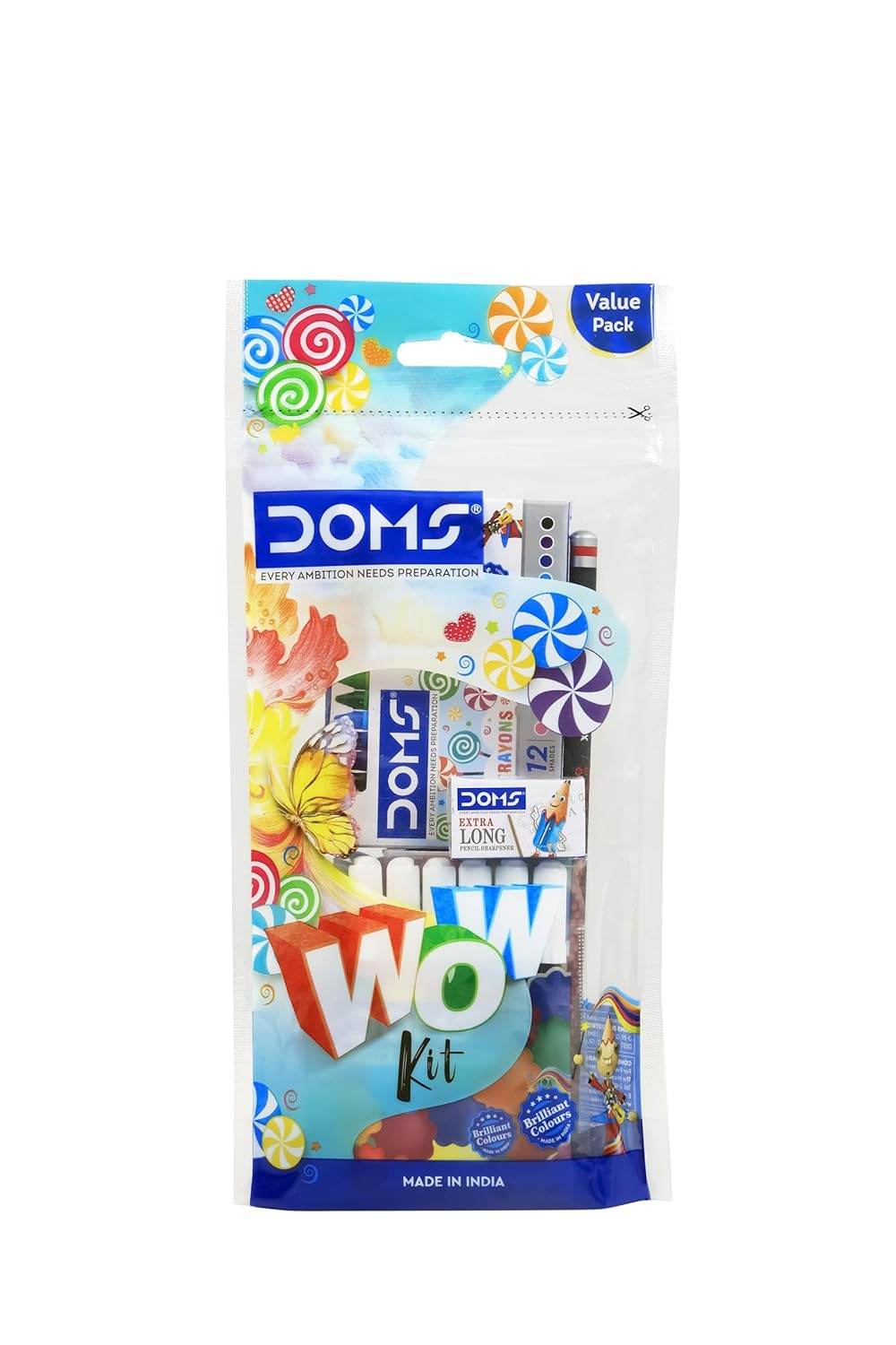 DOMS Wow Craft Kit for kids value pack with colorful craft supplies in clear packaging