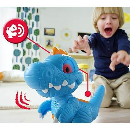 Blue interactive cat toy dinosaur with sound for kids aged 3 years and up