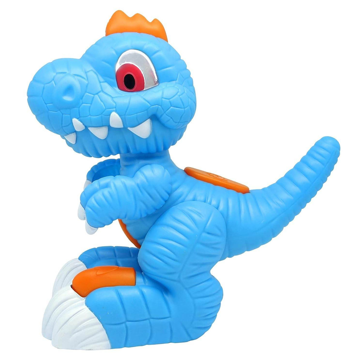 Blue interactive cat toy dinosaur figure that moves and engages for kittens and adult cats