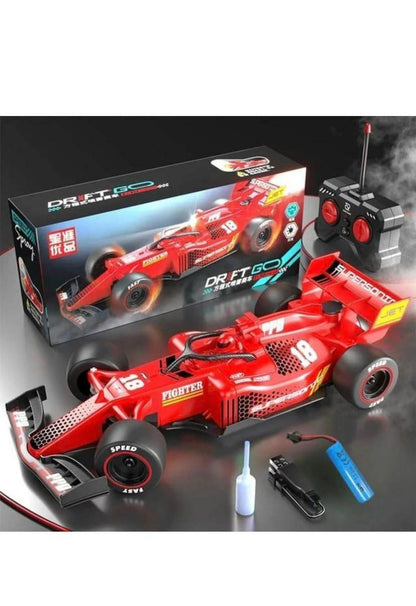 Drift GO Spray Racing Car – 1:18 Scale Formula F1 Design with LED Lights, Graphic Decals, High-Speed Performance & Quick Reflex Remote Control Car – for Kids Ages 6+ - T-Rex the toyland Sitamarhi