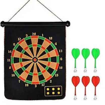Dual-Sided Magnetic Dartboard – 12 Inch Black | Safe, Non-Pointed Darts for Kids and Adults | Includes 4 Magnetic Darts for Fun, Family-Friendly Play - T-Rex the toyland Sitamarhi