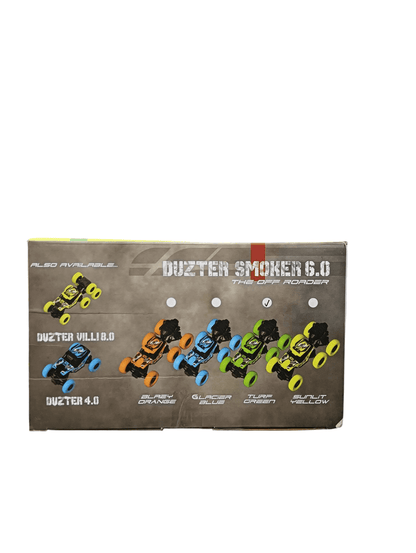 Electrobotic Duzter Smoker 6.0 off-road RC car for kids in bright colors shown on product packaging