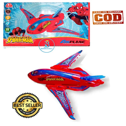 Mainan Anak Pesawat Spiderman 668 Ada Lampu Bump And Go