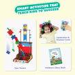 Educational building kit for kids promoting smart activities and learning with colorful blocks