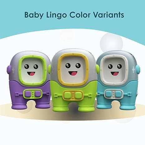 Colorful Baby Lingo educational children's toy for ages 1-3 with smiling faces and interactive features